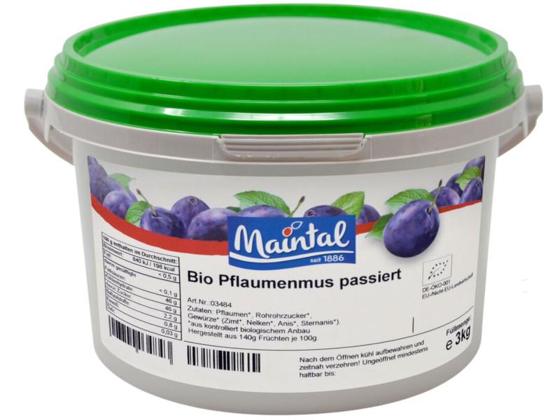 Purée de prunes bio Maintal 3kg avec sucre bio allemand