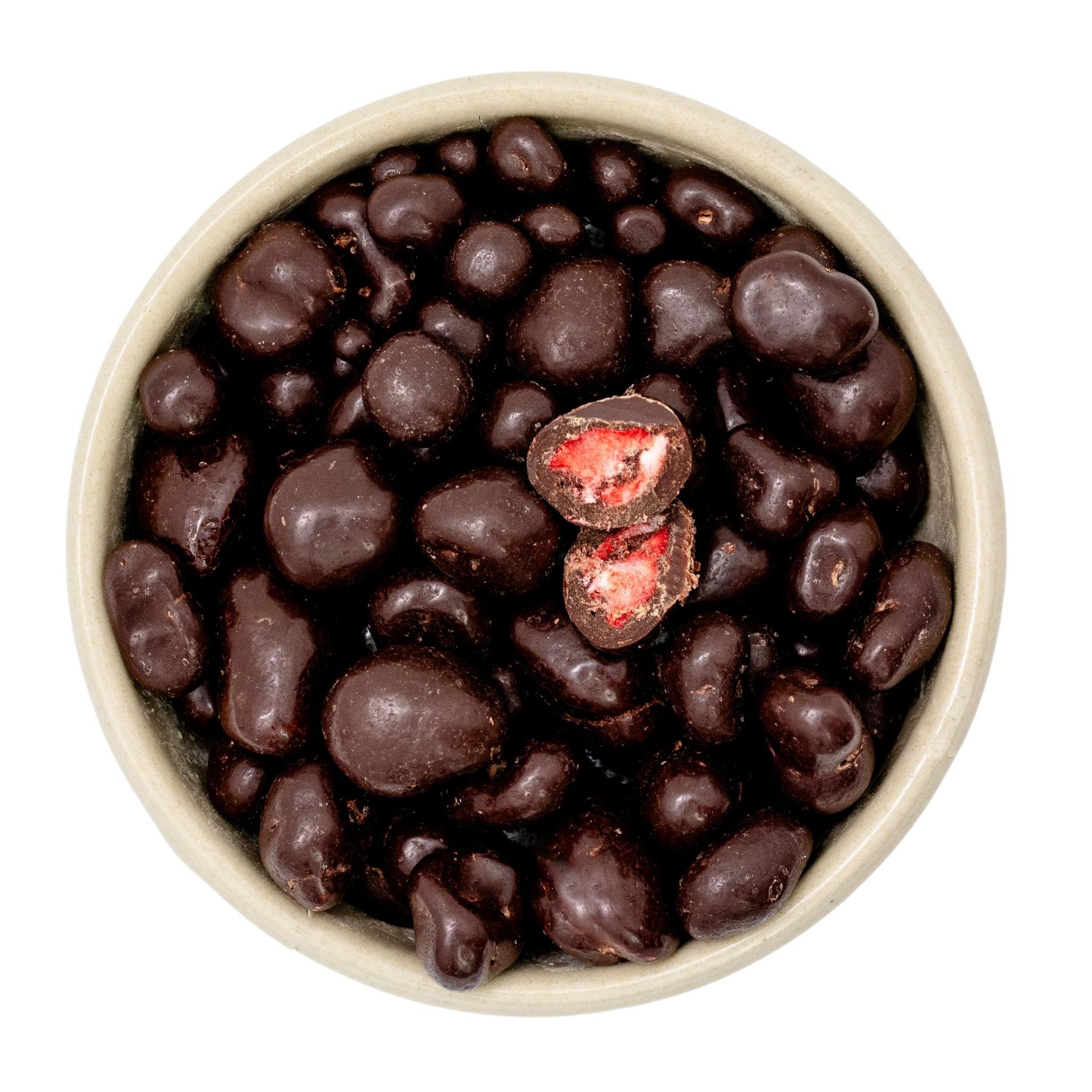 Fraises en chocolat noir Bio et Fairtrade 2x2,5kg