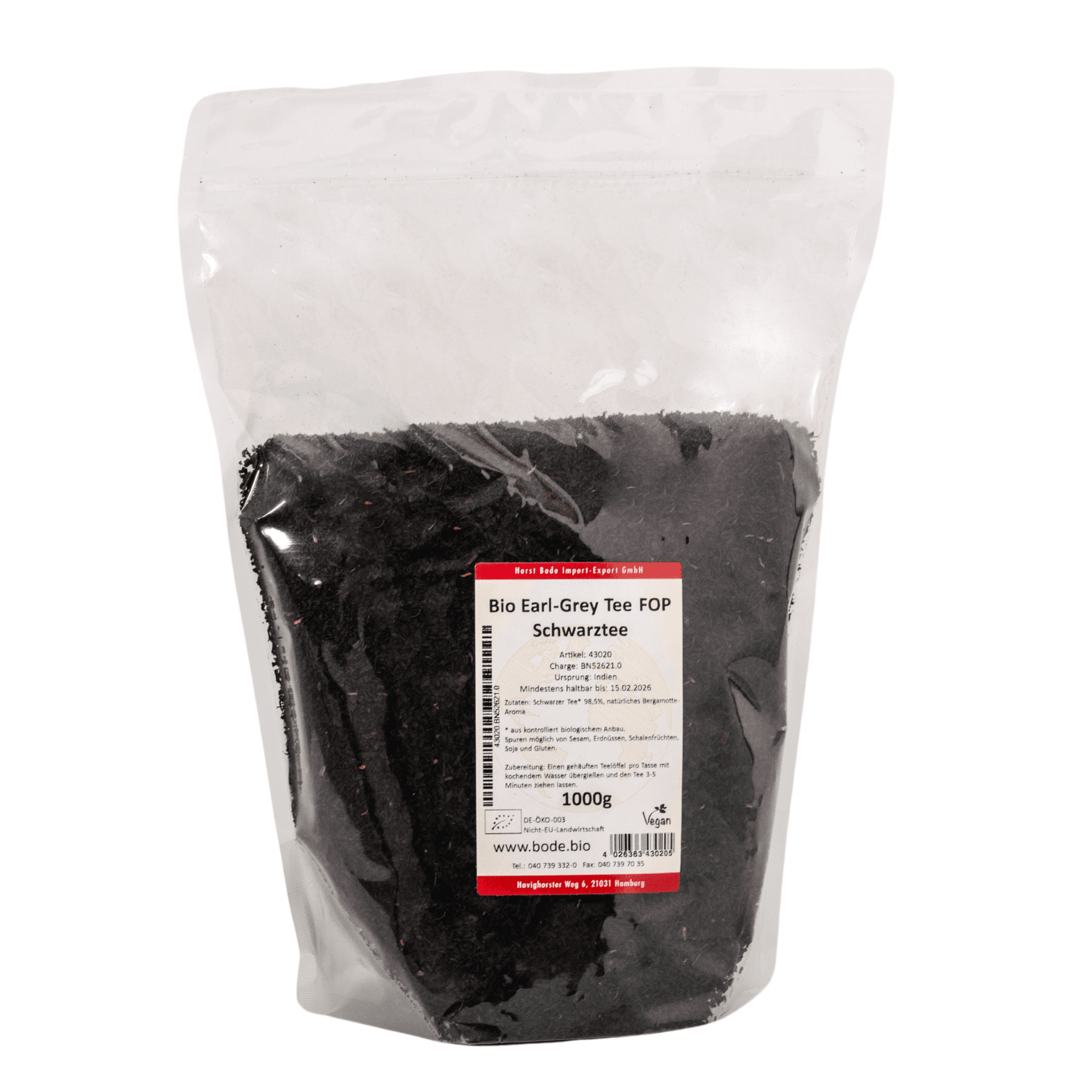 Thé noir Earl Grey bio 1kg