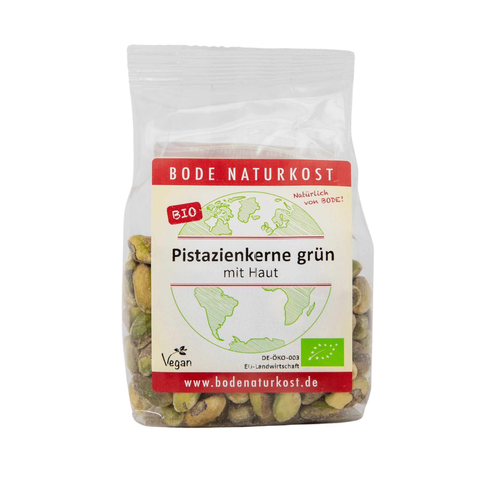 Noix de pistache vertes avec peau bio 6x100g