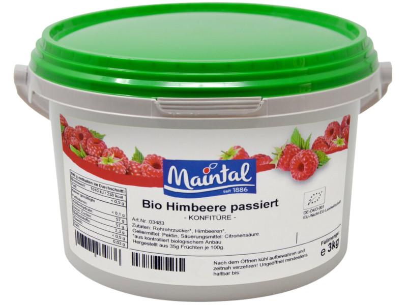 Confiture de Framboises Bio Maintal 3kg avec sucre Bio allemand
