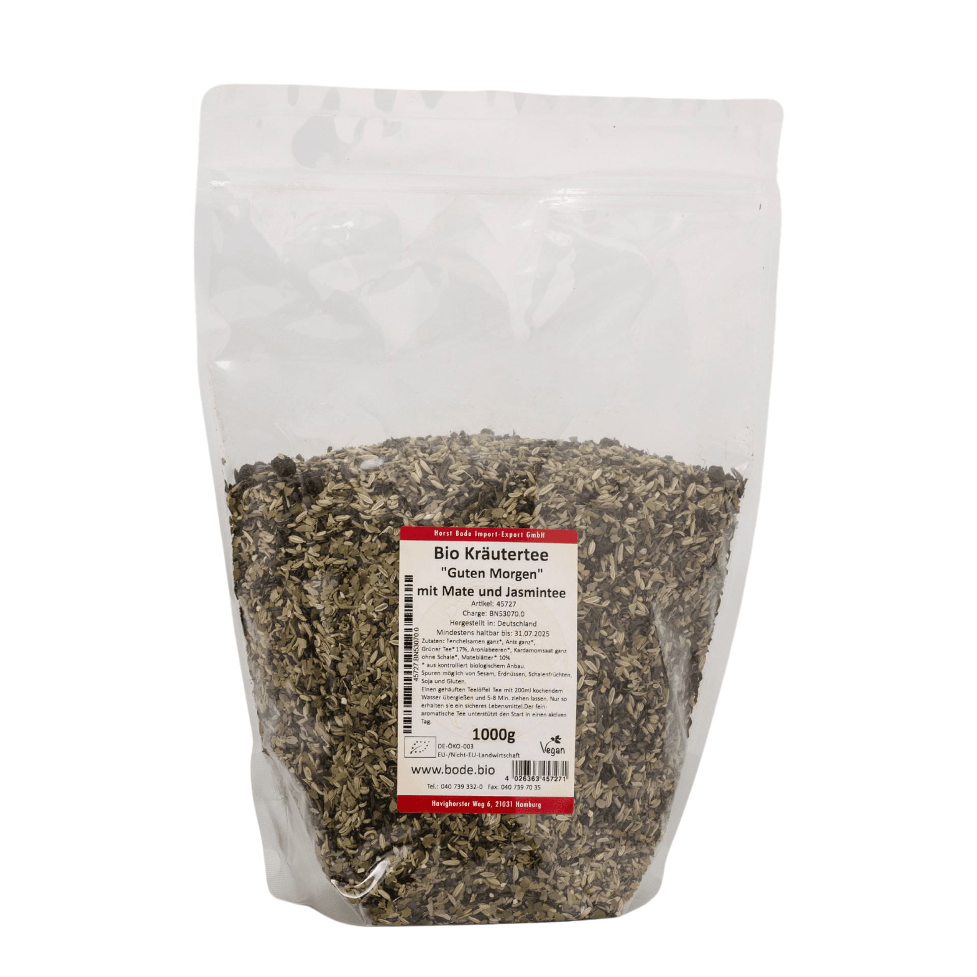 Tisane "Bonjour" biologique avec thé au maté et au jasmin 1kg
