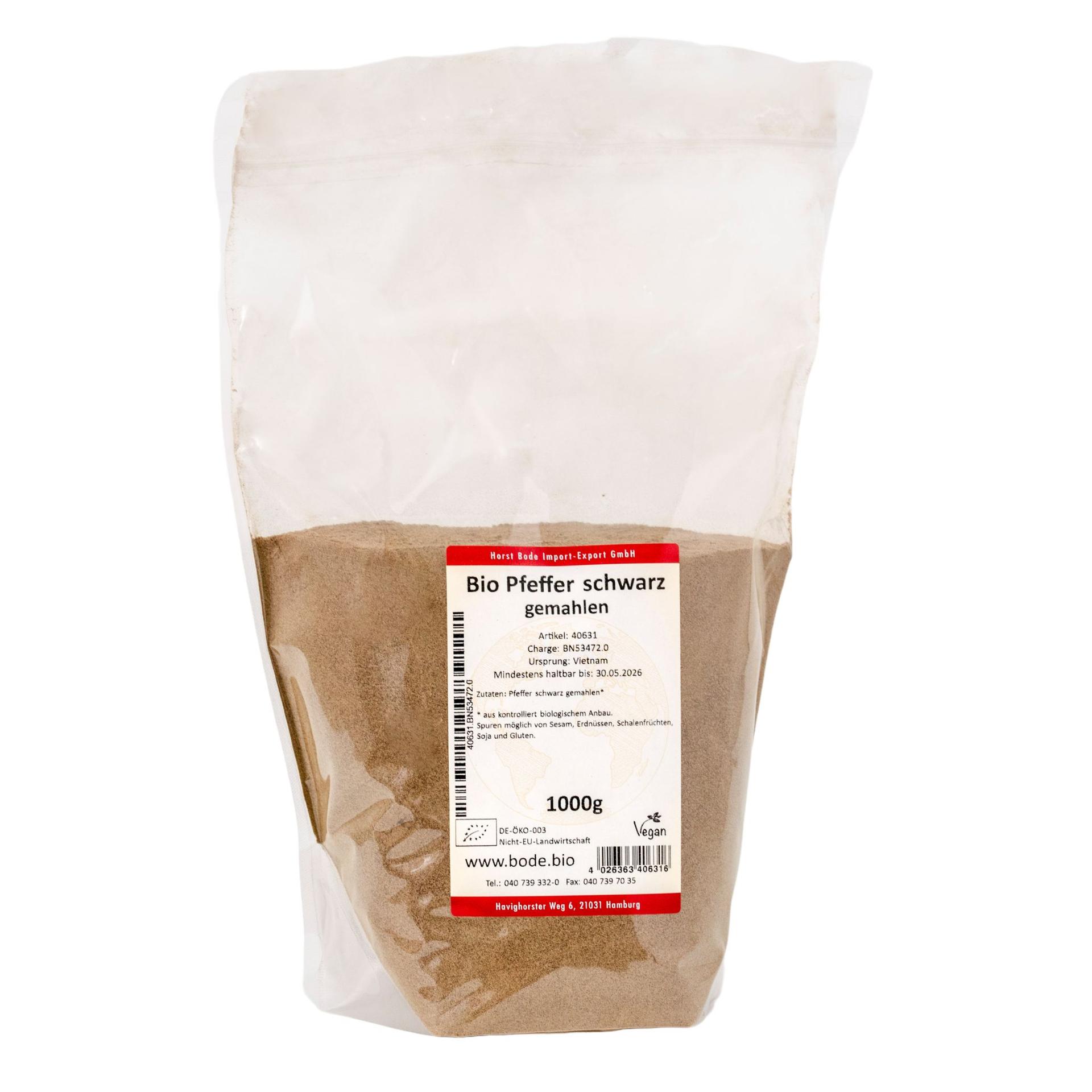 Poivre noir moulu bio 1kg