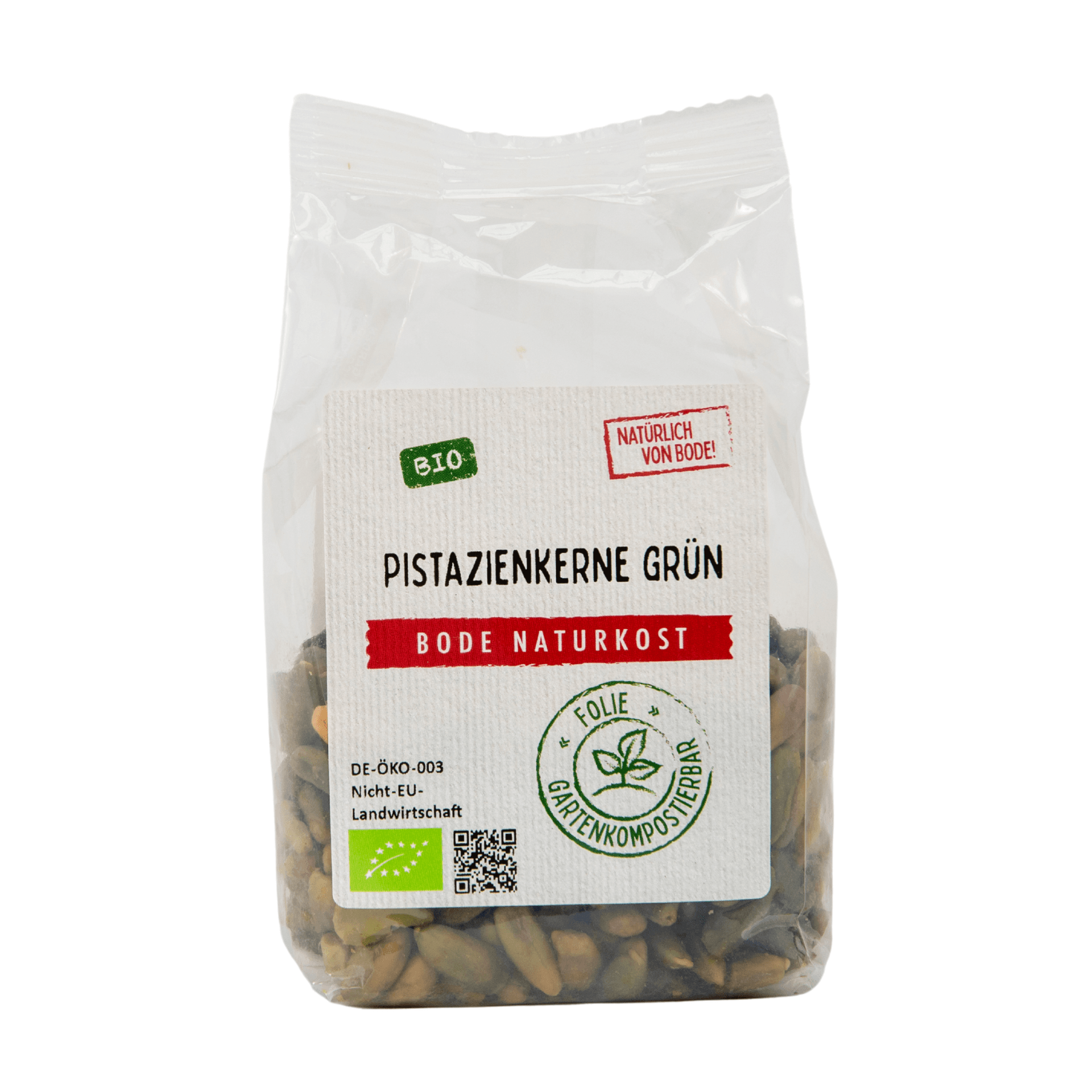 Noix de pistache vertes bio Premium dans un sac compostable 6x100g