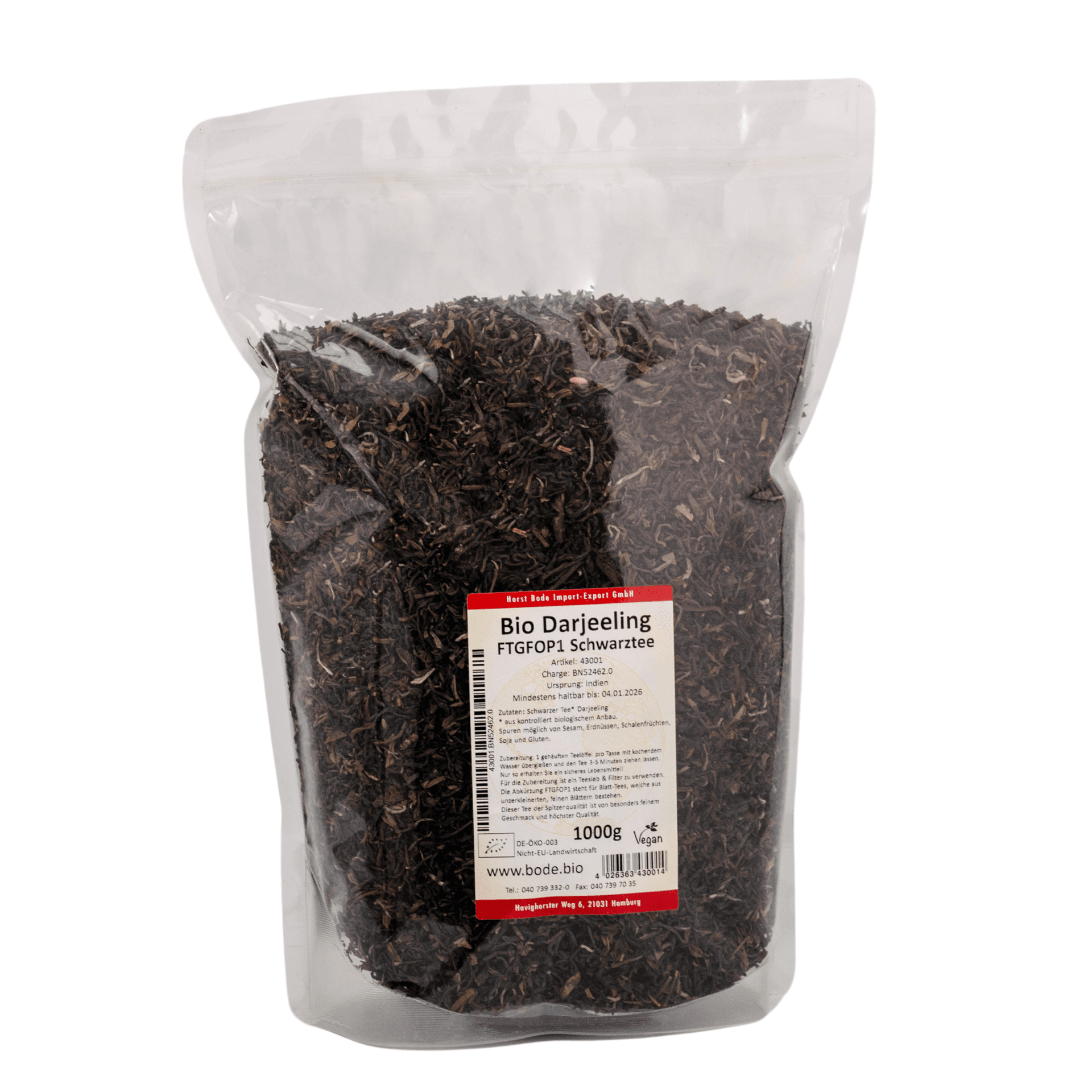 Thé noir Darjeeling FTGFOP1 bio 1kg