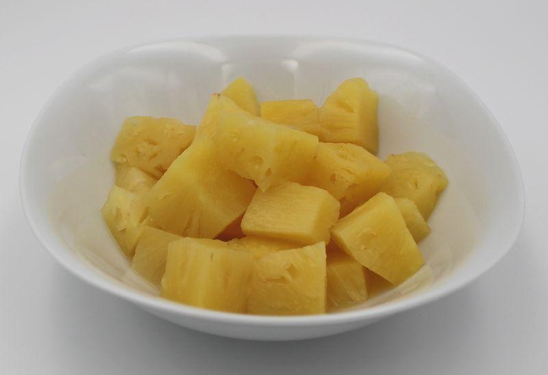 Morceaux d'ananas bio en conserve, poids net 3 kg, poids égoutté 1,55 kg, (Disponible à nouveau vers la fin mai)