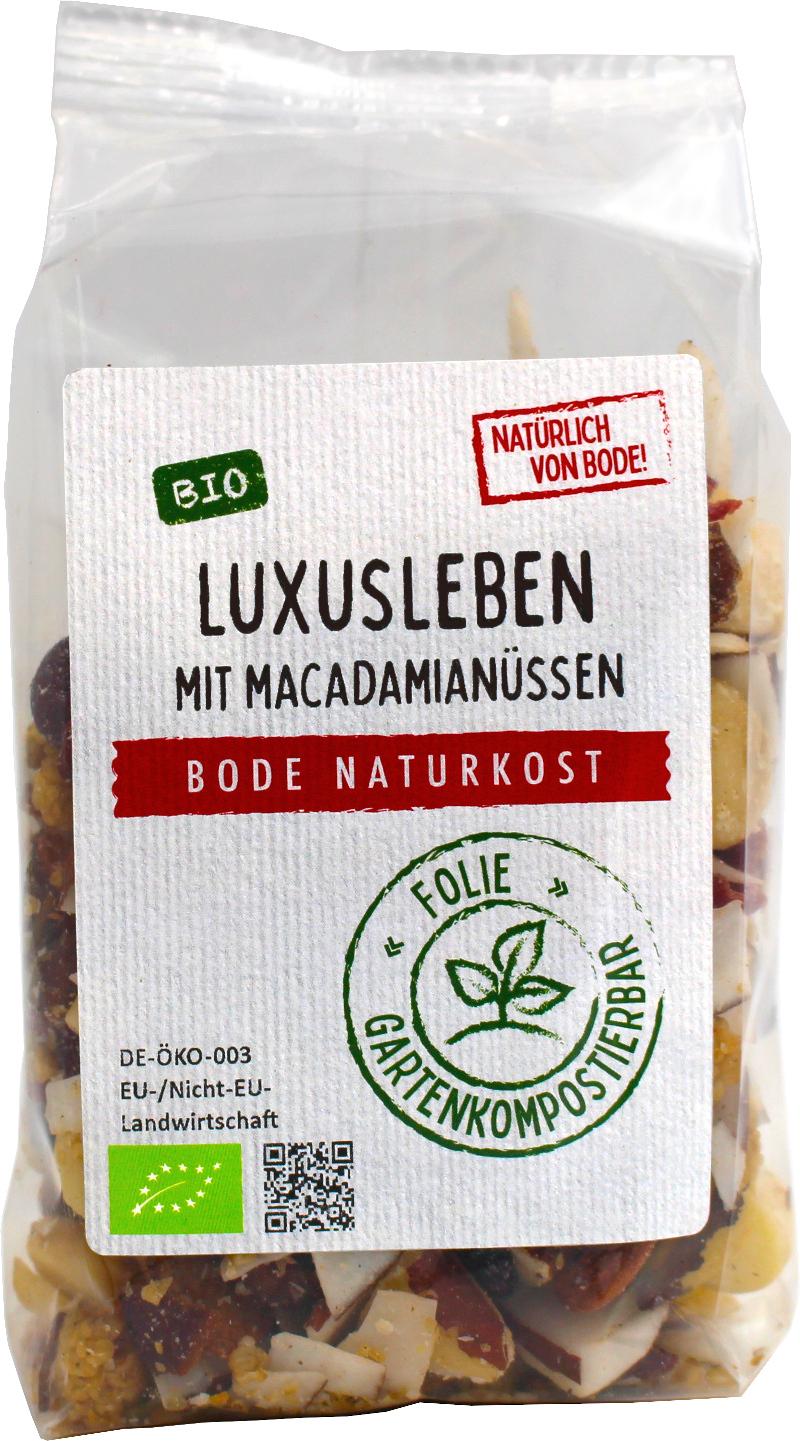 Style de vie de luxe - Mélange de macadamia Bio - sans raisins secs - sachet compostable dans le jardin 6x175g