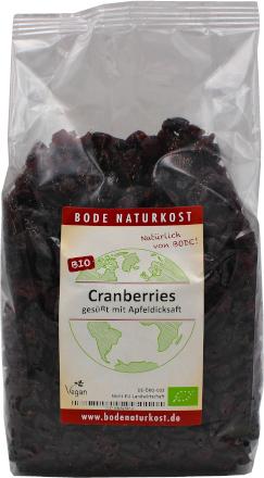 Cranberries adoucies avec du concentré de jus de pomme bio 1kg