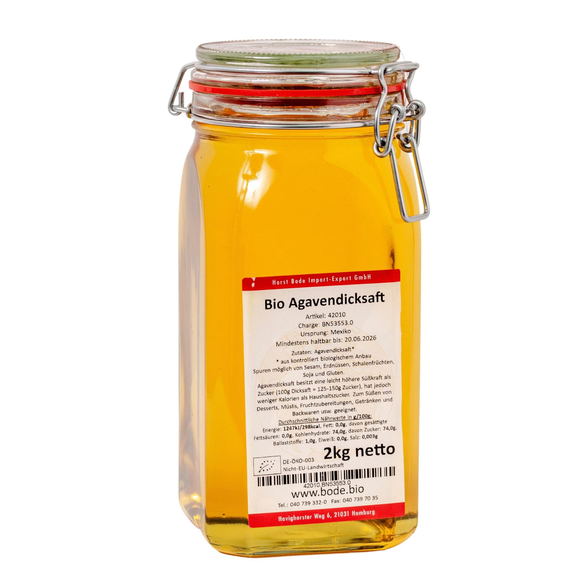 Sirop d'agave bio en pot à anse métallique de 2 kg
