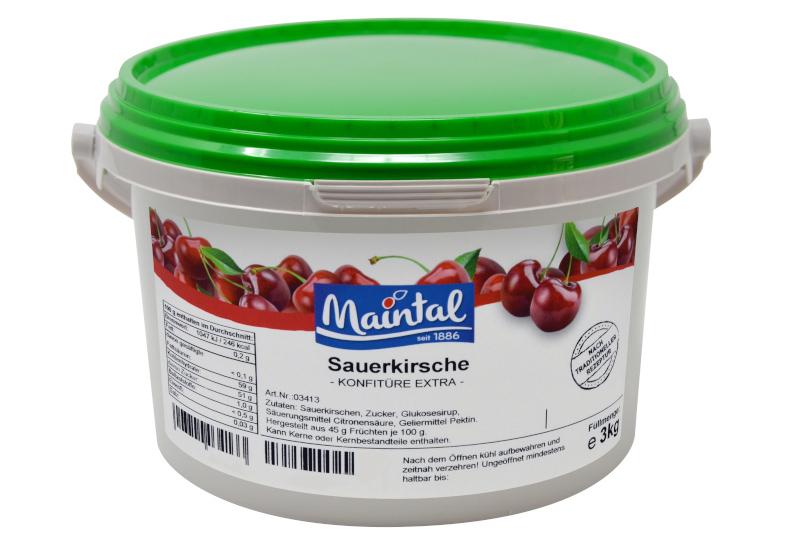 Confiture de cerises aigres bio Maintal 3kg avec sucre de betterave bio allemand