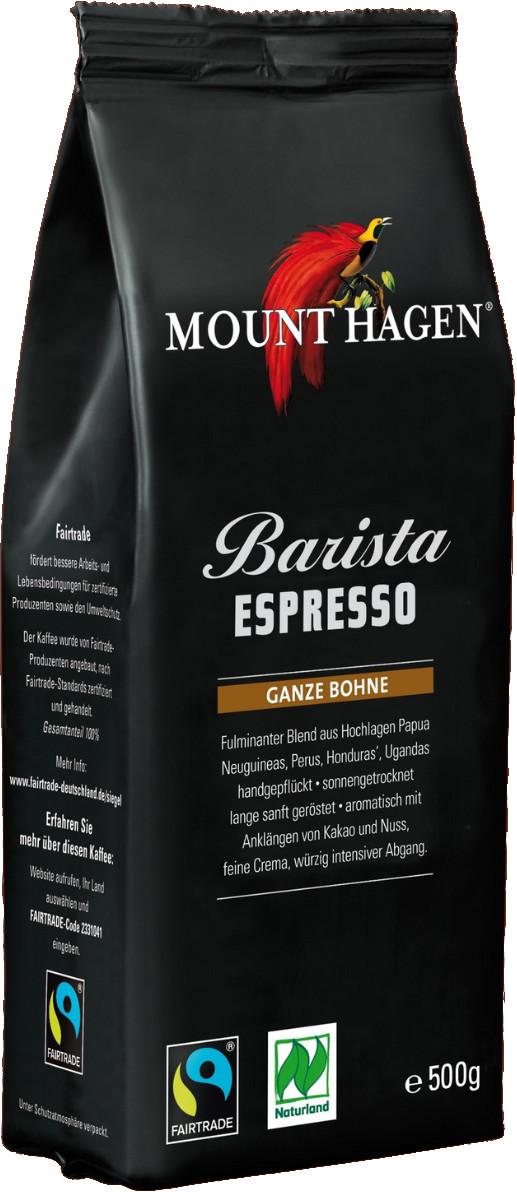 Grains de café Espresso Barista Biologique Naturland Fairtrade Mount Hagen 6x500g