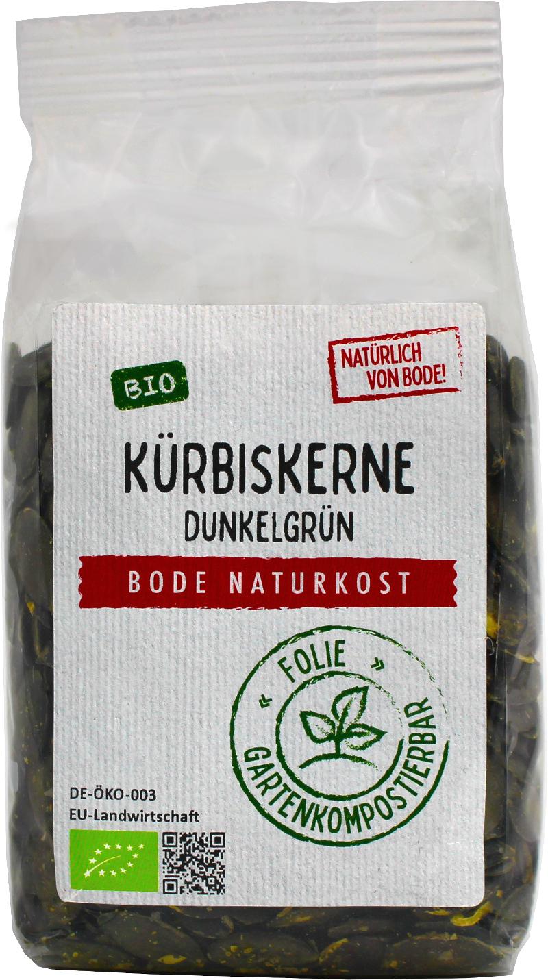 Graines de courge vert foncé bio Europe, sachet compostable 6x200g